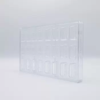 Polycarbonate Double Decker Bus Chocolate Mold - 38 mm x 20 mm x h 8mm - 6gr - 24 cavity