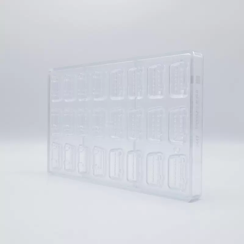 Polycarbonate Double Decker Bus Chocolate Mold - 38 mm x 20 mm x h 8mm - 6gr - 24 cavity