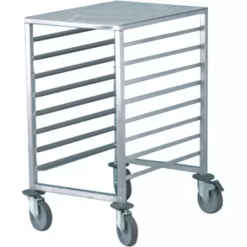 Stainless Steel Work Table Rolling Cart Rack with Scaled Shelves - 8 Shelves - 60 cm Side Entrance