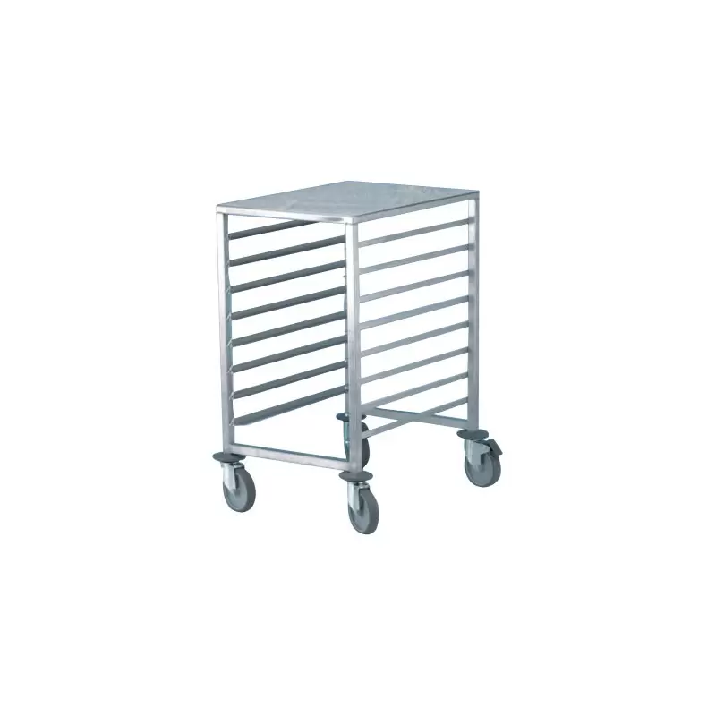 Stainless Steel Work Table Rolling Cart Rack with Scaled Shelves - 8 Shelves - 60 cm Side Entrance