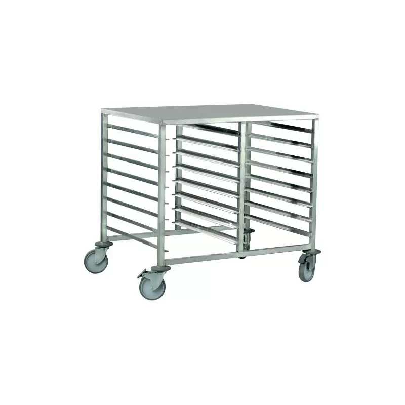 Stainless Steel Work Table Rolling Cart Rack with Scaled Shelves - 16 Shelves - 40 cm Side Entrance