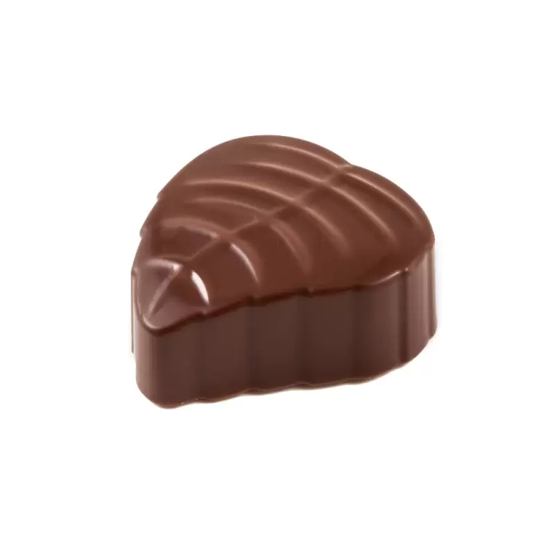 Professional Polycarbonate Leaf Shaped Chocolate Mold - 37 mm x 31 mm x h 16 mm - 28 cavity - 14gr