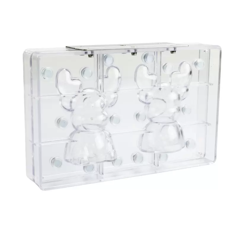 Professional Magnetic 3D Polycarbonate Christmas Reindeer Chocolate Mold - 88 mm x 56 mm x h 120 mm - 2 cavity - 70gr