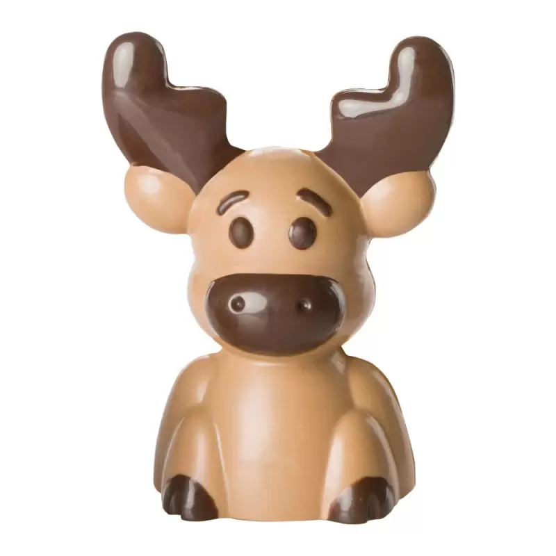 Professional Magnetic 3D Polycarbonate Christmas Reindeer Chocolate Mold - 88 mm x 56 mm x h 120 mm - 2 cavity - 70gr