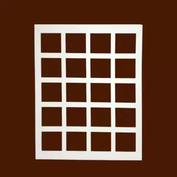 Square Decoration Silicone Stencil Chablon Mat - 60mm x 60mm - 20 cavities