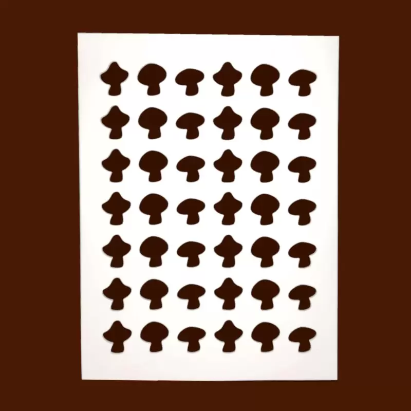 Wild Mushrooms Decoration Silicone Stencil Chablon Mat - 35 mm x 40 mm - 42 cavities