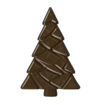 Polycarbonate Christmas Tree Chocolate Tablet Mold - 150 mm x 101 mm x 9 mm - 70gr - 3 cavity