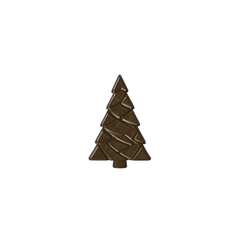 Polycarbonate Christmas Tree Chocolate Tablet Mold - 150 mm x 101 mm x 9 mm - 70gr - 3 cavity