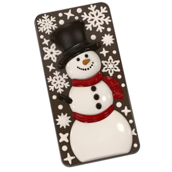 Polycarbonate Snowman Chocolate Tablet Mold - 150 mm x 75 mm x 13 mm - 100gr - 3 cavity