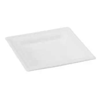 PacknWood Square White Sugarcane Plate - 10.2'' - 288 pcs