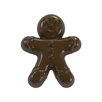 Polycarbonate Gingerbread Man Chocolate Mold - 71 x 58 x 16 mm - 33gr - 6 Cavity