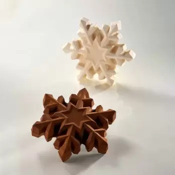 Pavoni Thermoformed Chocolate Snowflake Mold - 160 mm x 180 mm × h 45 mm - 200 gr - 2 pcs