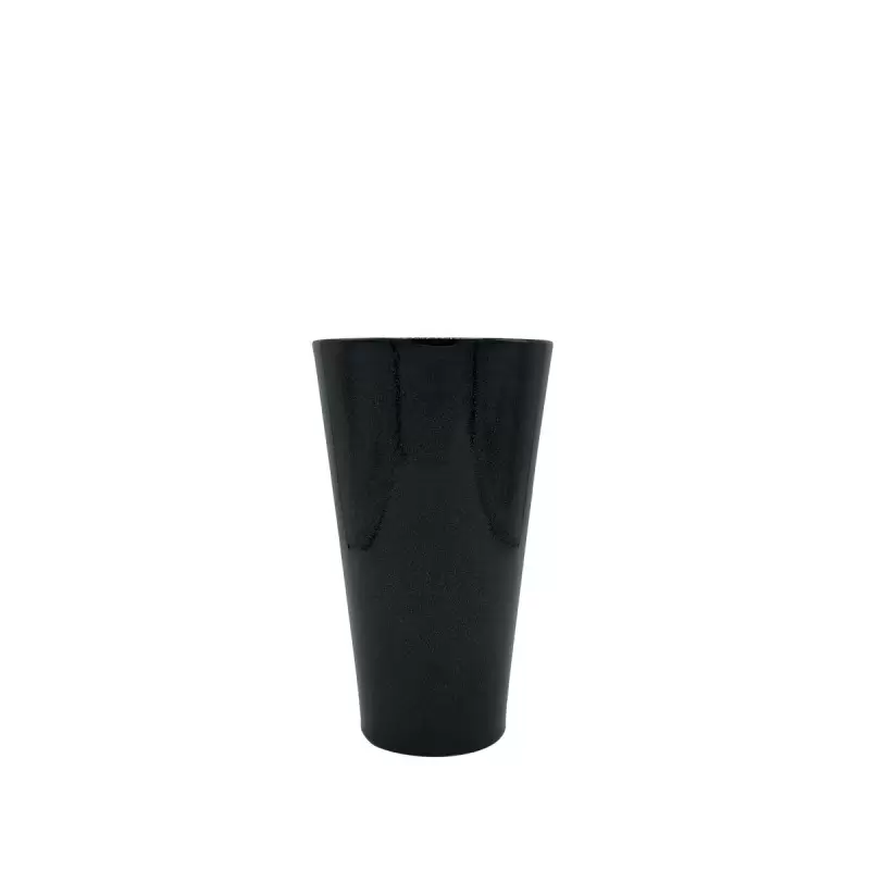 Jaune de Chrome Spangled Black Cone Vase - Small 20 cm