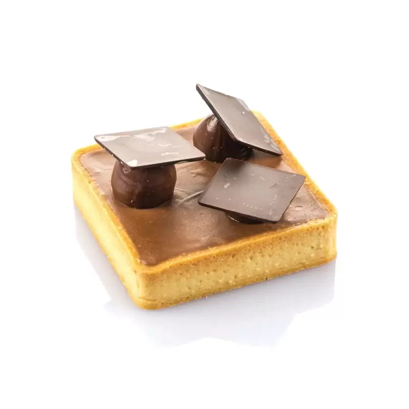 Silikomart Professional Square Tart Ring - 80mm x 80mm x h 20mm - 6pcs