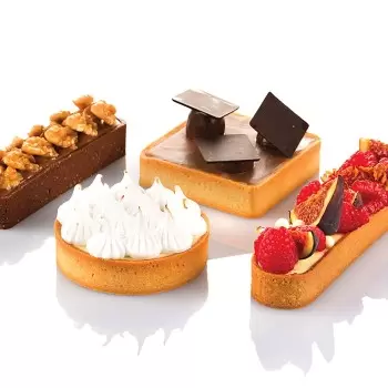 Silikomart Professional Rectangular Tart Ring - 120mm x 35mm x h 20mm - 6pcs