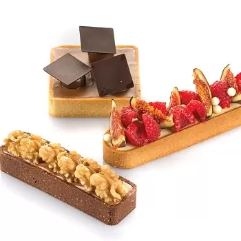 Silikomart Professional Rectangular Tart Ring - 120mm x 35mm x h 20mm - 6pcs