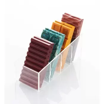 Clear Vertical Chocolate Bar Display With 4 Sections - 226 mm x 91 mm x h 73/93 mm