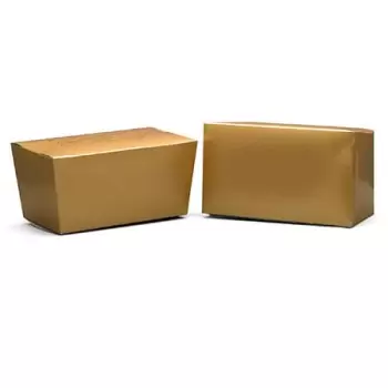 Gold Classic Chocolate Ballotin Solid Boxes - 1/2 Lb - 6'' x 3.125'' x 2.5''- Pack of 50 pcs