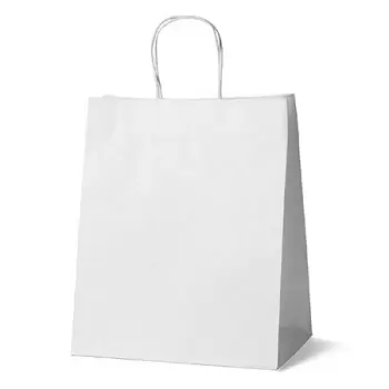 White Elegant Paper Shopper Bags - Large - 14'' x 10'' x 16'' - Pack of 250