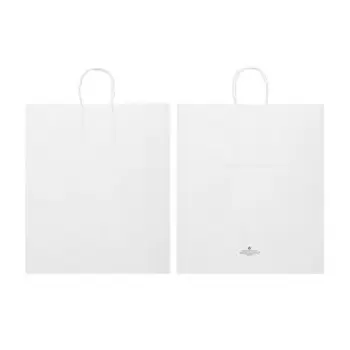 White Elegant Paper Shopper Bags - Large - 14'' x 10'' x 16'' - Pack of 250