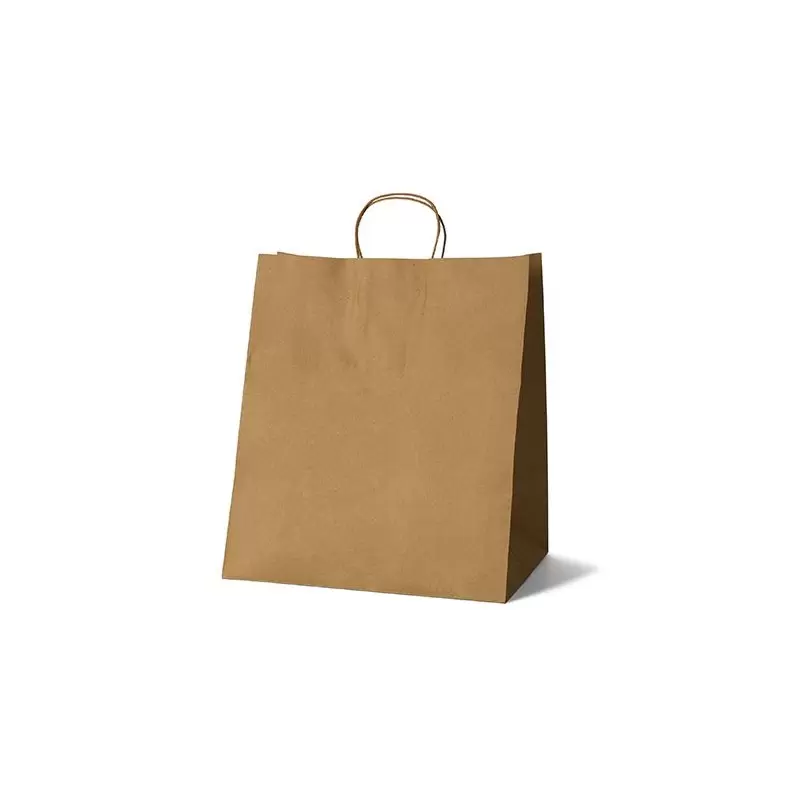 Kraft Elegant Paper Shopper Bags - Large - 14'' x 10'' x 16'' - Pack of 250