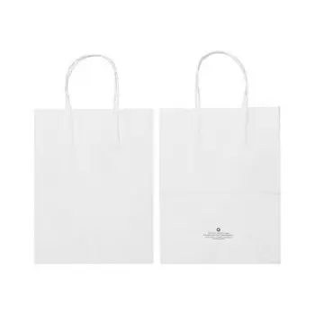 White Elegant Paper Shopper Bags - Medium - 10'' x 6.75'' x 12'' - Pack of 250