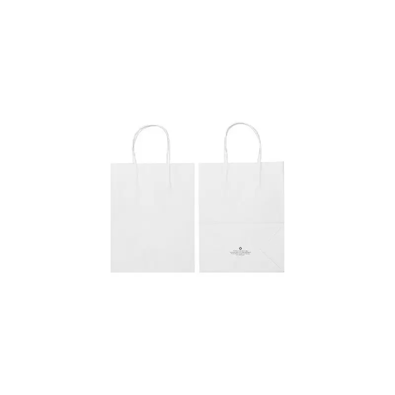 White Elegant Paper Shopper Bags - Medium - 10'' x 6.75'' x 12'' - Pack of 250