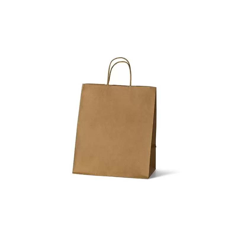 Kraft Elegant Paper Shopper Bags - Medium - 10'' x 6.75'' x 12'' - Pack of 250