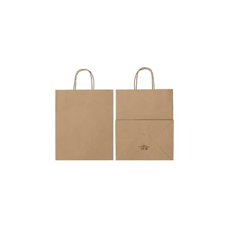 Kraft Elegant Paper Shopper Bags - Medium - 10'' x 6.75'' x 12'' - Pack of 250