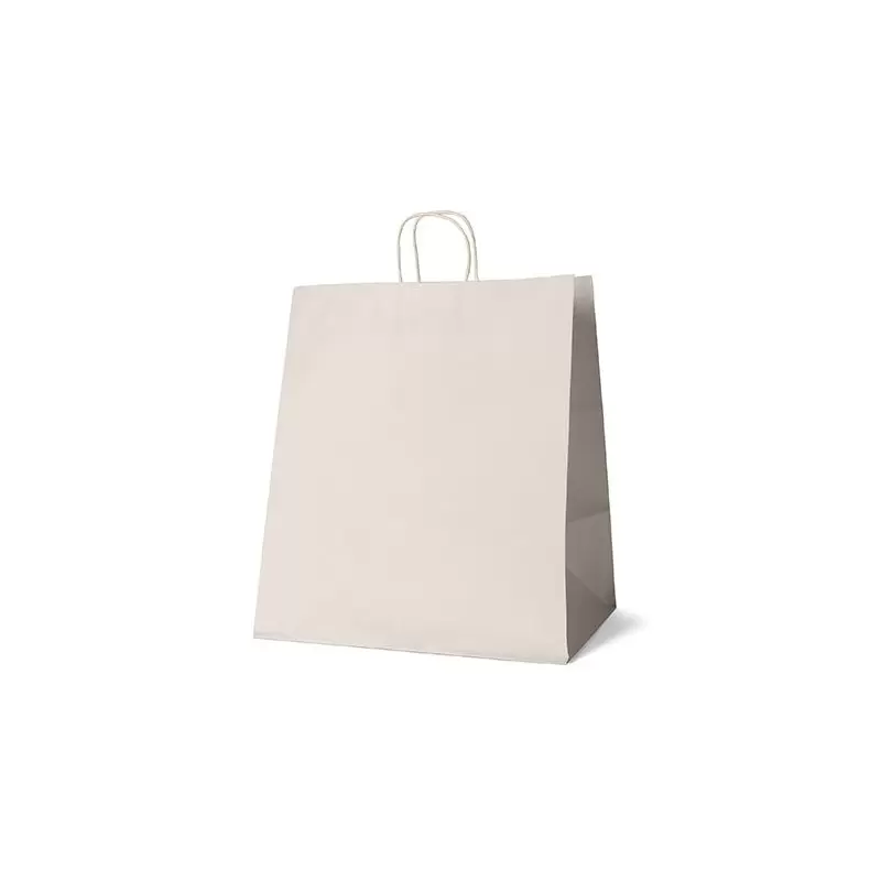 White Elegant Paper Shopper Bags - Small - 7.75'' x 4.75'' x 9.75'' - Pack of 250