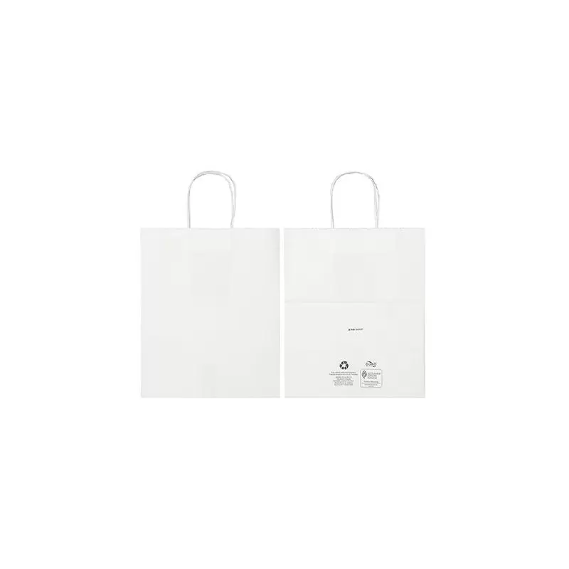 White Elegant Paper Shopper Bags - Small - 7.75'' x 4.75'' x 9.75'' - Pack of 250