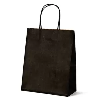 Black Elegant Paper Shopper Bags - Small - 7.75'' x 4.75'' x 9.75'' - Pack of 250