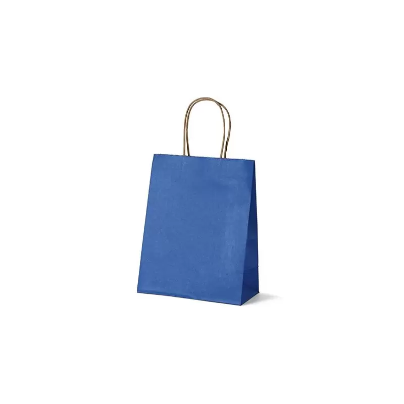 Royal Blue Elegant Paper Shopper Bags - Small - 7.75'' x 4.75'' x 9.75'' - Pack of 250