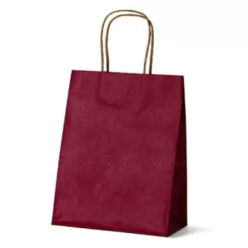 Burgundy Elegant Paper Shopper Bags - Small - 7.75'' x 4.75'' x 9.75'' - Pack of 250