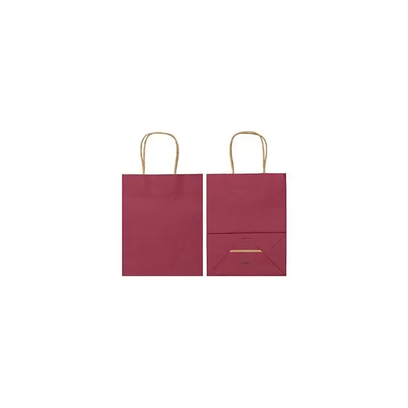 Burgundy Elegant Paper Shopper Bags - Small - 7.75'' x 4.75'' x 9.75'' - Pack of 250