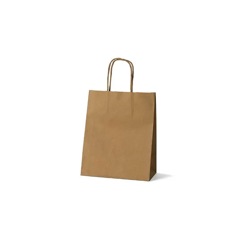 Kraft Elegant Paper Shopper Bags - Small - 7.75'' x 4.75'' x 9.75'' - Pack of 250