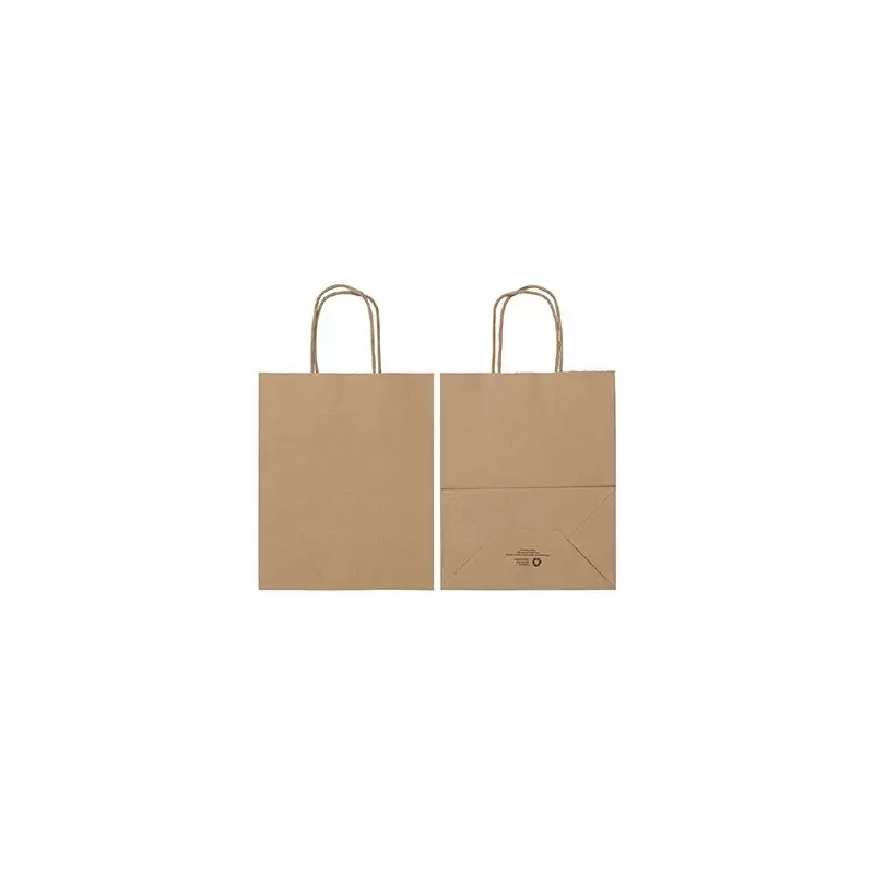 Kraft Elegant Paper Shopper Bags - Small - 7.75'' x 4.75'' x 9.75'' - Pack of 250