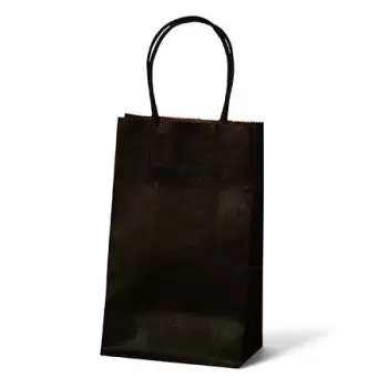 Black Elegant Paper Shopper Bags - Petite - 5.5'' x 3.25'' x 8.5'' - Pack of 250