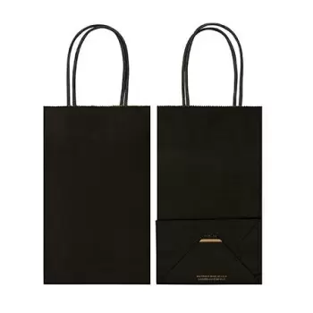 Black Elegant Paper Shopper Bags - Petite - 5.5'' x 3.25'' x 8.5'' - Pack of 250