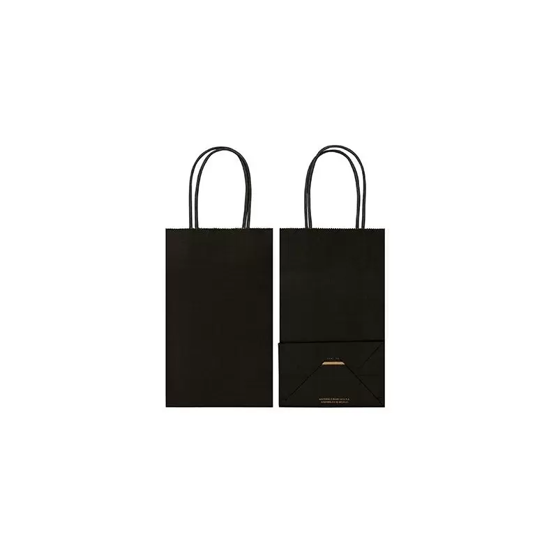 Black Elegant Paper Shopper Bags - Petite - 5.5'' x 3.25'' x 8.5'' - Pack of 250