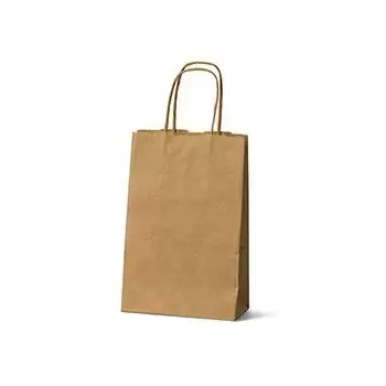 Kraft Elegant Paper Shopper Bags - Petite - 5.5'' x 3.25'' x 8.5'' - Pack of 250