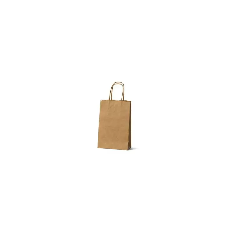 Kraft Elegant Paper Shopper Bags - Petite - 5.5'' x 3.25'' x 8.5'' - Pack of 250