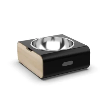 Moa Module M.17 Black Modular Riser with Hemisphere Stainless Steel Bowl Insert - Ø 360 h.160