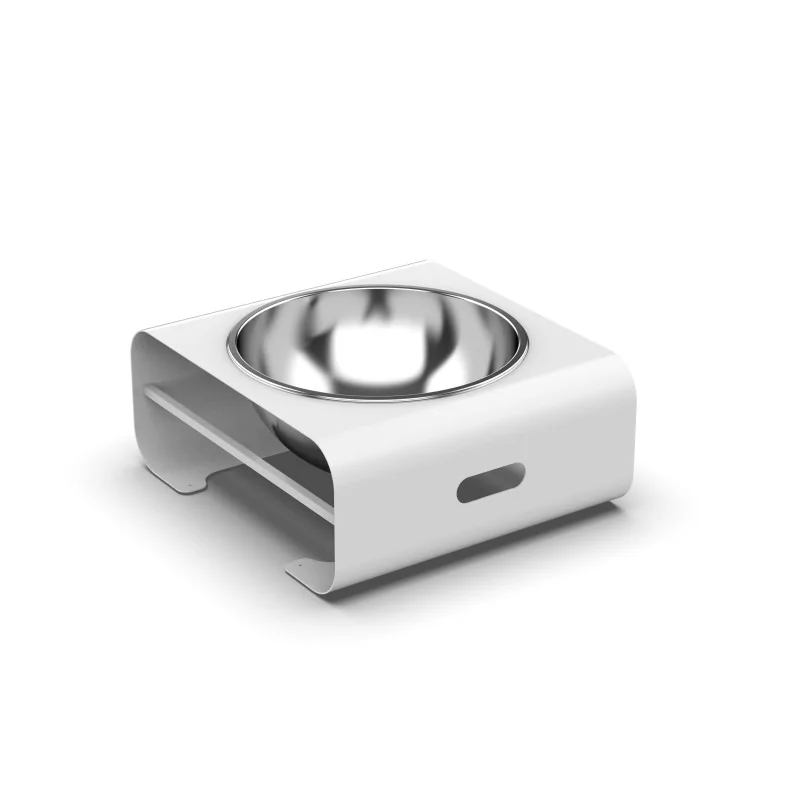 Moa Module M.17 White Modular Riser with Hemisphere Stainless Steel Bowl Insert - Ø 360 h.160