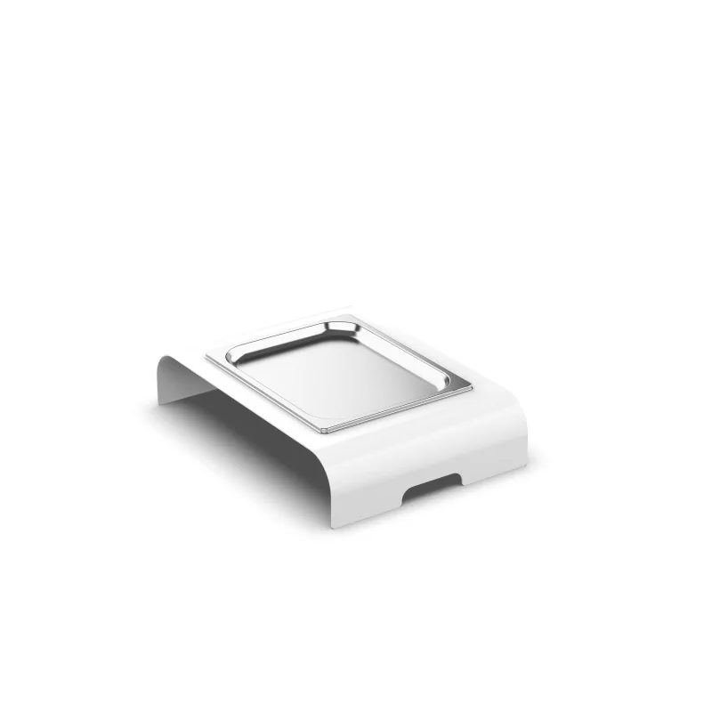 Moa Modern Riser Module White H.100 First Line with Stainless Steel Gastronorm Tray GN 1/2 H.020