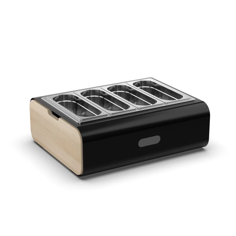 Moa Module M.07 Black Countertop Modular Riser Unit with Stainless steel Gastronorm container 2/8 h.100