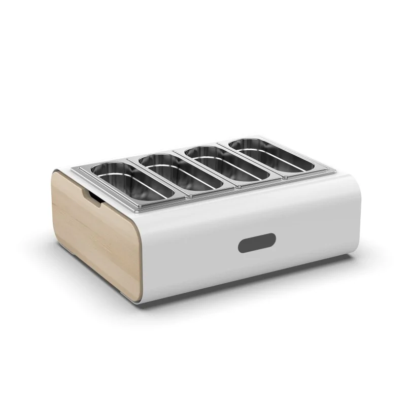 Moa Module M.07 White Countertop Modular Riser Unit Stainless steel Gastronorm container 2/8 h.100