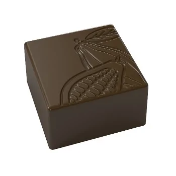 Polycarbonate Square Cocoa Pod Chocolate Praline Mold - 25mm x 25mm x 14mm - 10gr - 4x8 Cavity