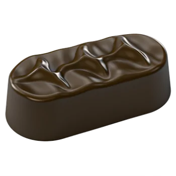 Polycarbonate Wavy Ripple Top Chocolate Snack Bar Mold - 60 mm x 29 mm x 19 mm - 26gr - 20 cavity