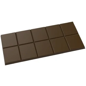 Polycarbonate Candy Bar Flat Chocolate Tablet Mold - 189 mm x 87 mm x 6 mm - 102gr - 3 cavity